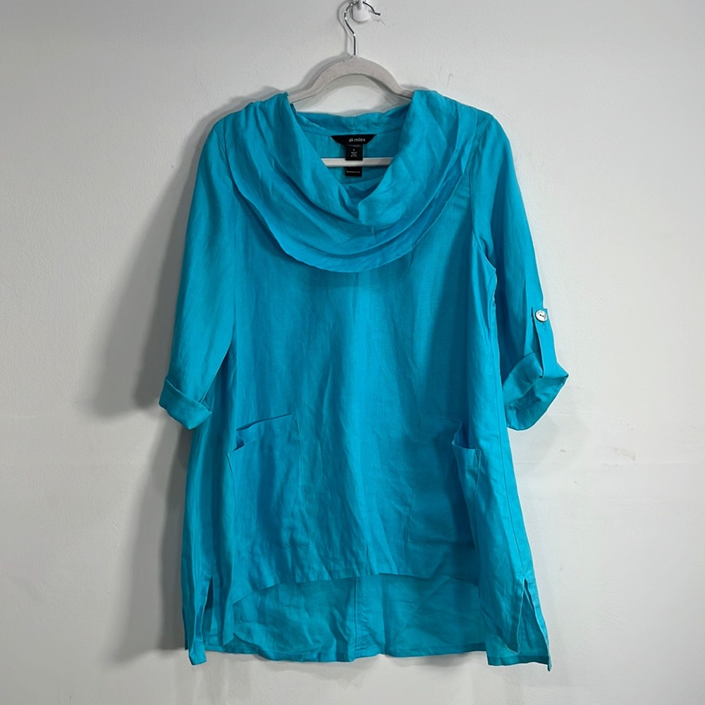 Ali Miles Cowl Neck Womens Top Size S Lagenlook Casual